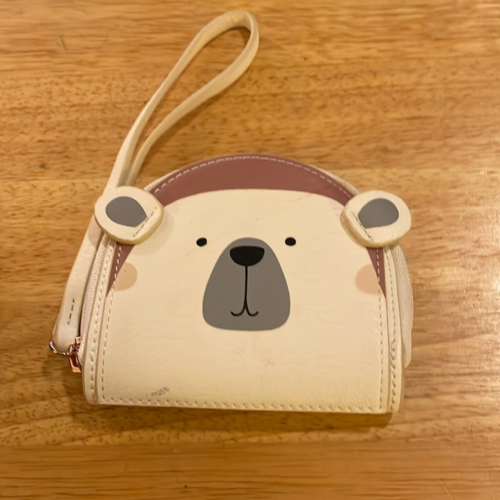 Lauren Conrad Polar Bear Coin Pouch w/Wristlet- has marks from storage